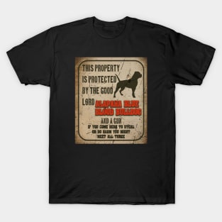 Alapaha blue blood bulldog Silhouette Vintage Humorous Guard Dog Warning T-Shirt